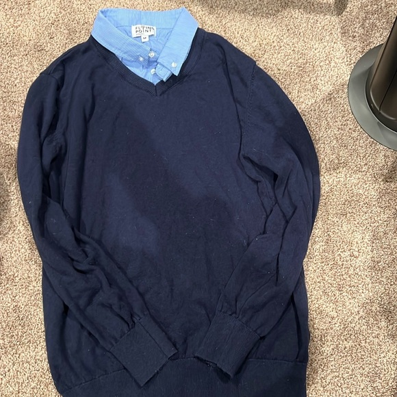 Like new men’s Flying Point long sleeve sweater with attached collar - Picture 1 of 2
